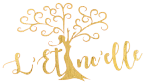 Logo du site L'etinc'Elle de couleur doré, page contact